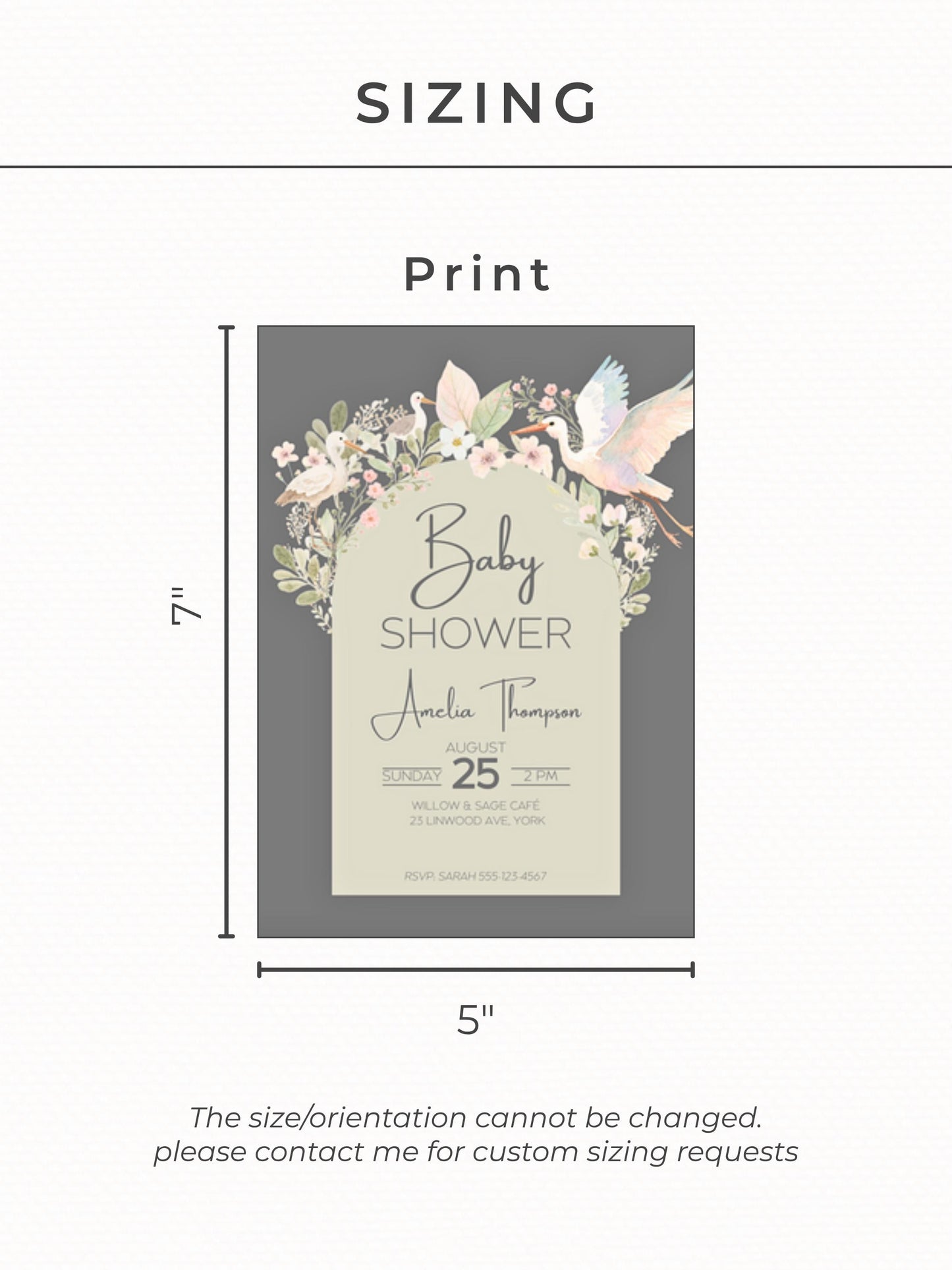 Baby Shower Invitation Gender Neutral Design Template Canva Editing Digital Download Birth Announcement Party Floral Watercolor Art