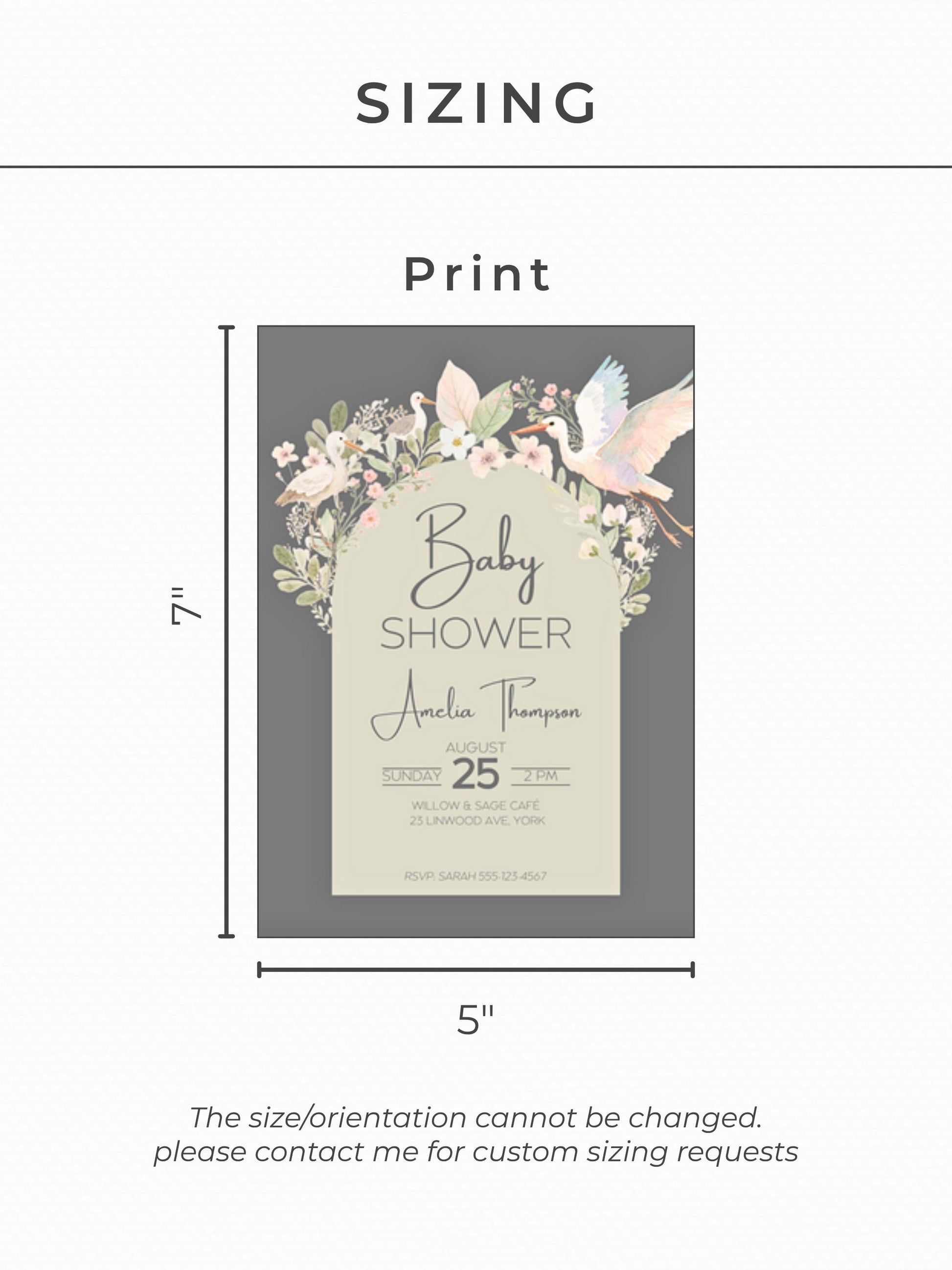 Baby Shower Invitation Gender Neutral Design Template Canva Editing Digital Download Birth Announcement Party Floral Watercolor Art
