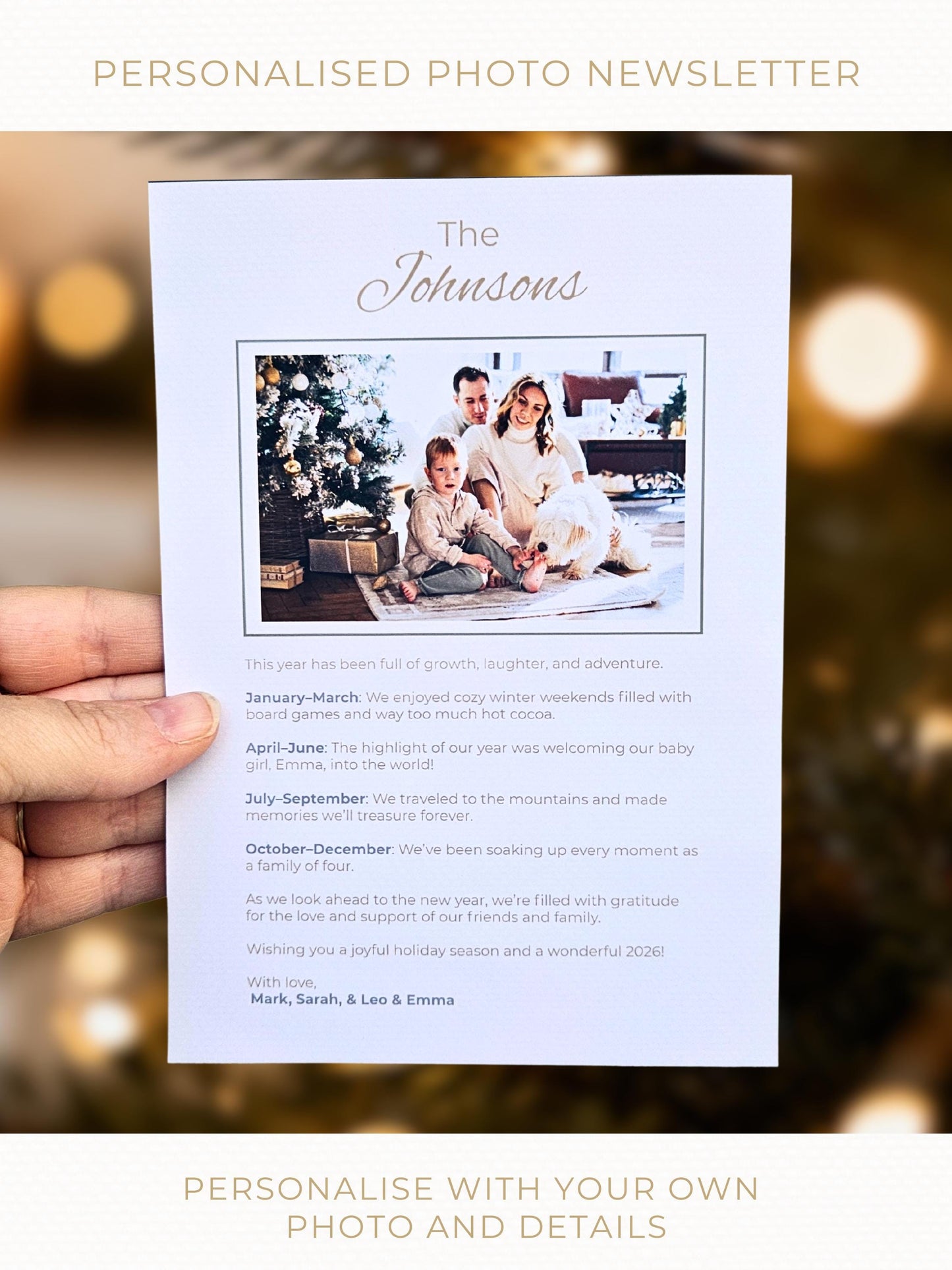 Editable Christian Christmas Card with Newsletter - O Holy Night Nativity Canva Template, Printable or Digital Holiday Greeting