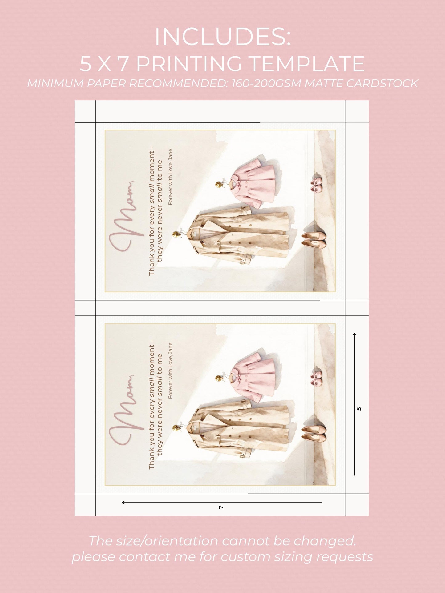 Custom Mother's Day Card from Daughter (Instant Download Editable Canva Template) - Heartfelt Gift for Mom, Grandmother, Parent