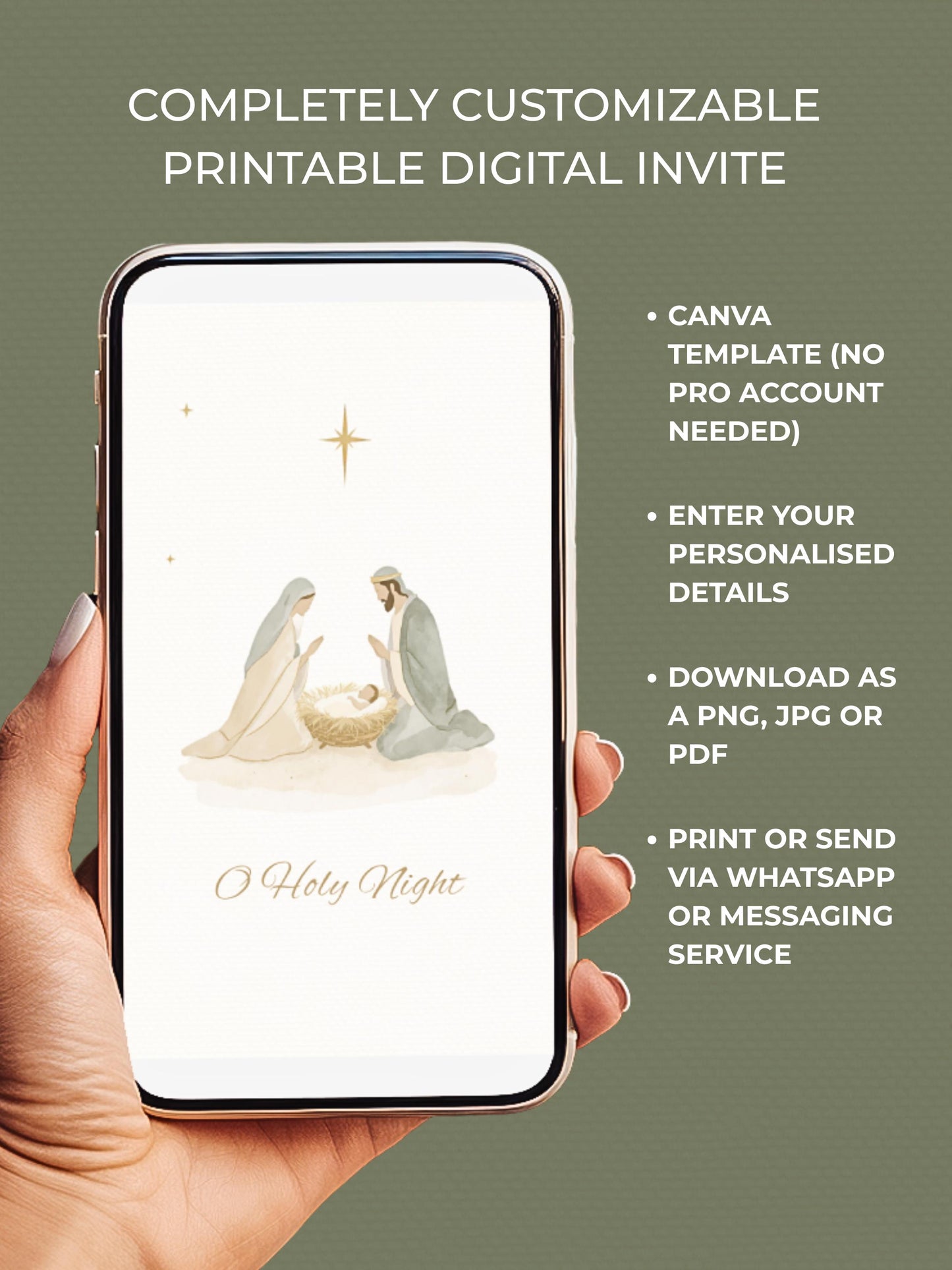 Christian Christmas Card Bundle - 4 Printable Digital Cards - Religious Holiday Set - Scripture Greeting (Instant Download Canva Template)