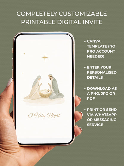 Christian Christmas Card Bundle - 4 Printable Digital Cards - Religious Holiday Set - Scripture Greeting (Instant Download Canva Template)