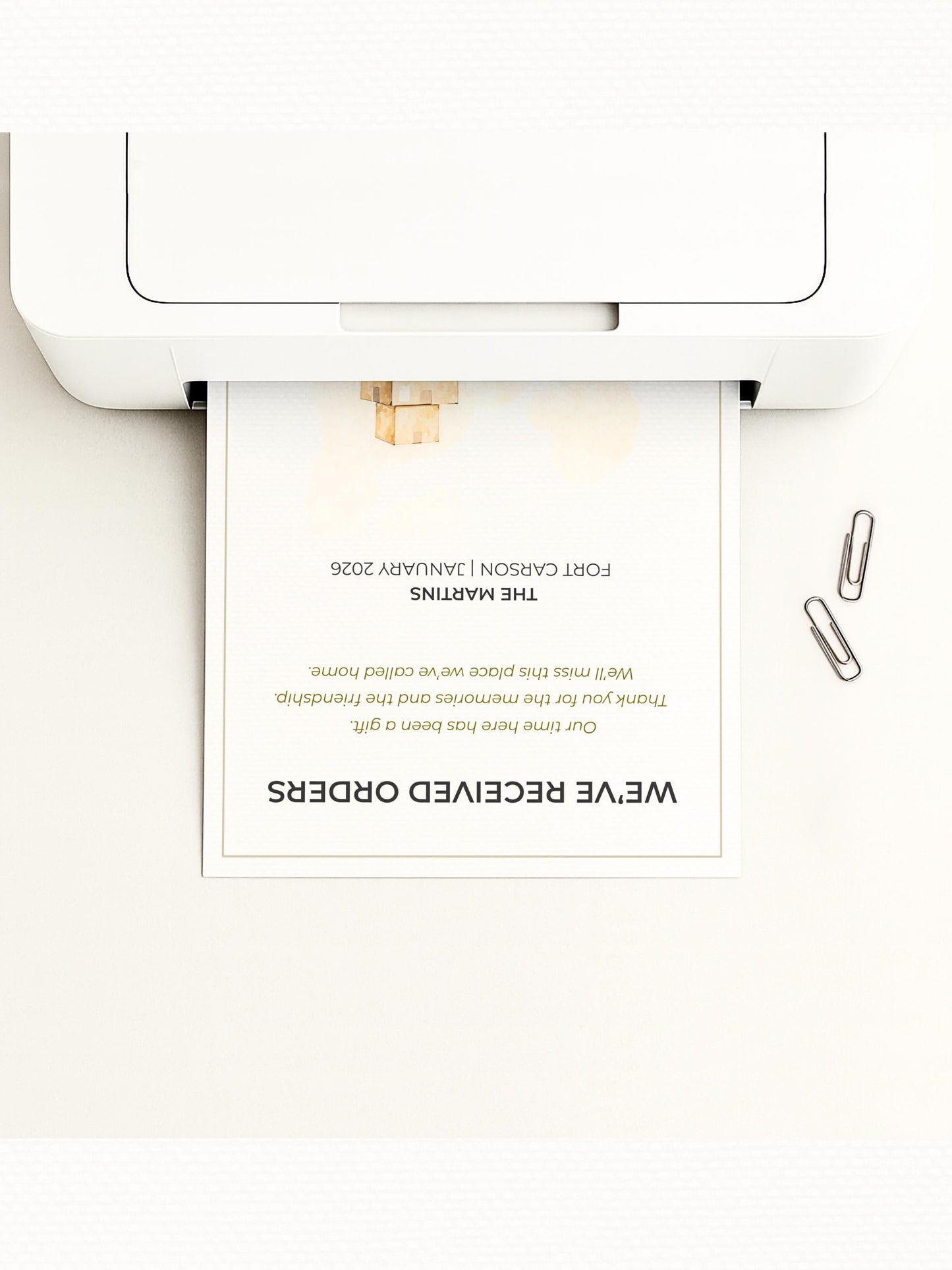 Military Uniform Moving PCS Card Announcement - Custom US Army Family Goodbye (Instant Download Editable Canva Template) New Orders Farewell