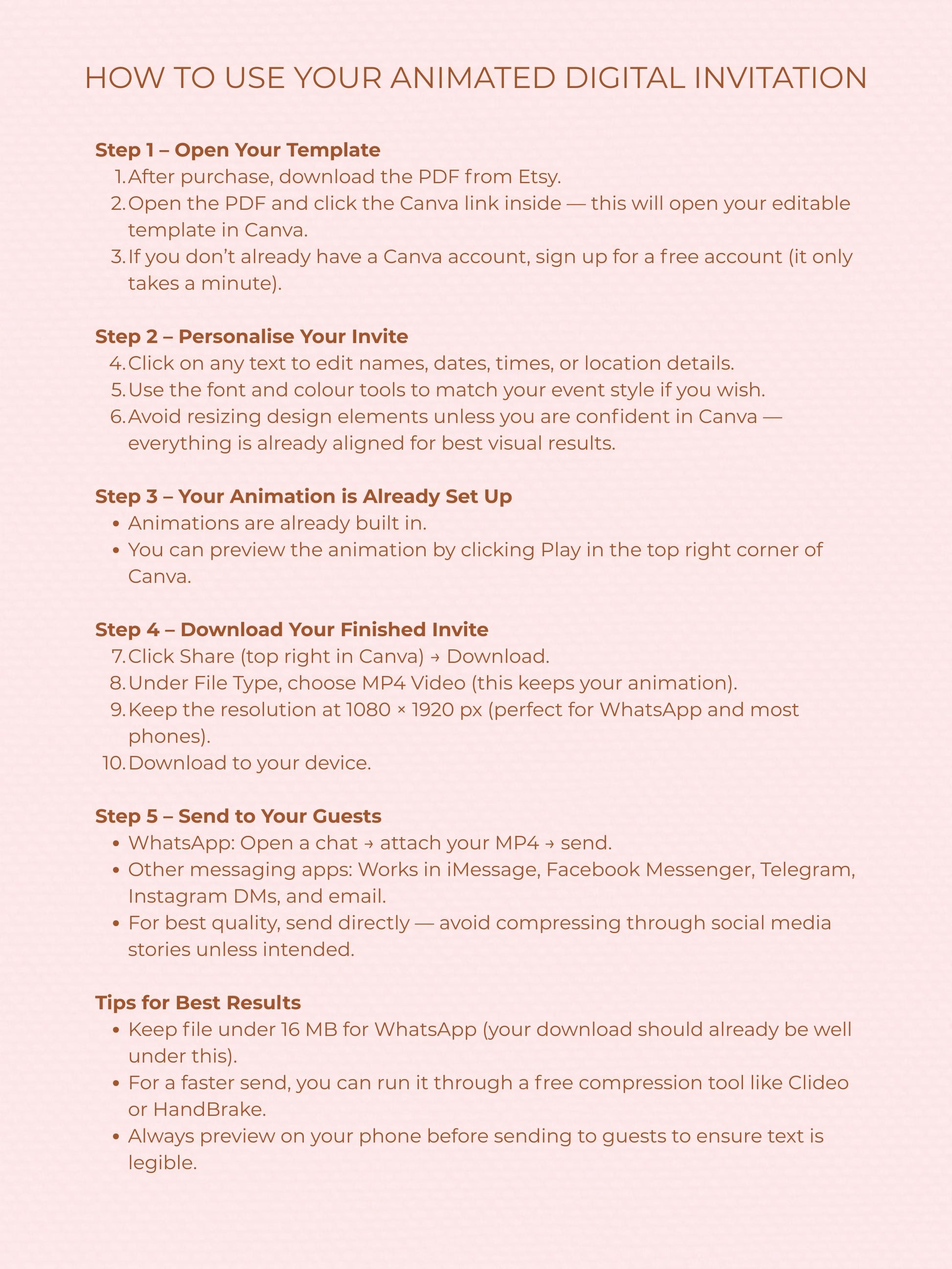 Animated Princess Birthday Evite - Custom Storybook Castle Video Invitation - Magical Girl Digital Invite (Instant Download Canva Template)