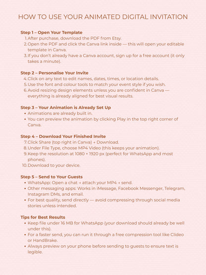 Animated Princess Birthday Evite - Custom Storybook Castle Video Invitation - Magical Girl Digital Invite (Instant Download Canva Template)