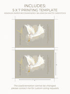 Editable Angel Christmas Card Template, Oh Come Let Us Adore Him Christian, Modern Watercolor Faith Holiday Instant Download Canva Template