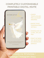 Editable Angel Christmas Card Template, Oh Come Let Us Adore Him Christian, Modern Watercolor Faith Holiday Instant Download Canva Template