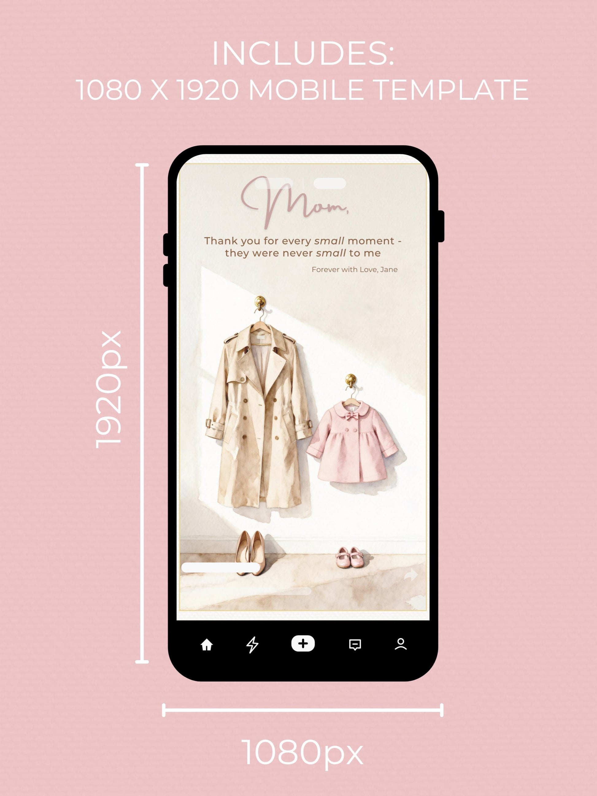 Custom Mother's Day Card from Daughter (Instant Download Editable Canva Template) - Heartfelt Gift for Mom, Grandmother, Parent