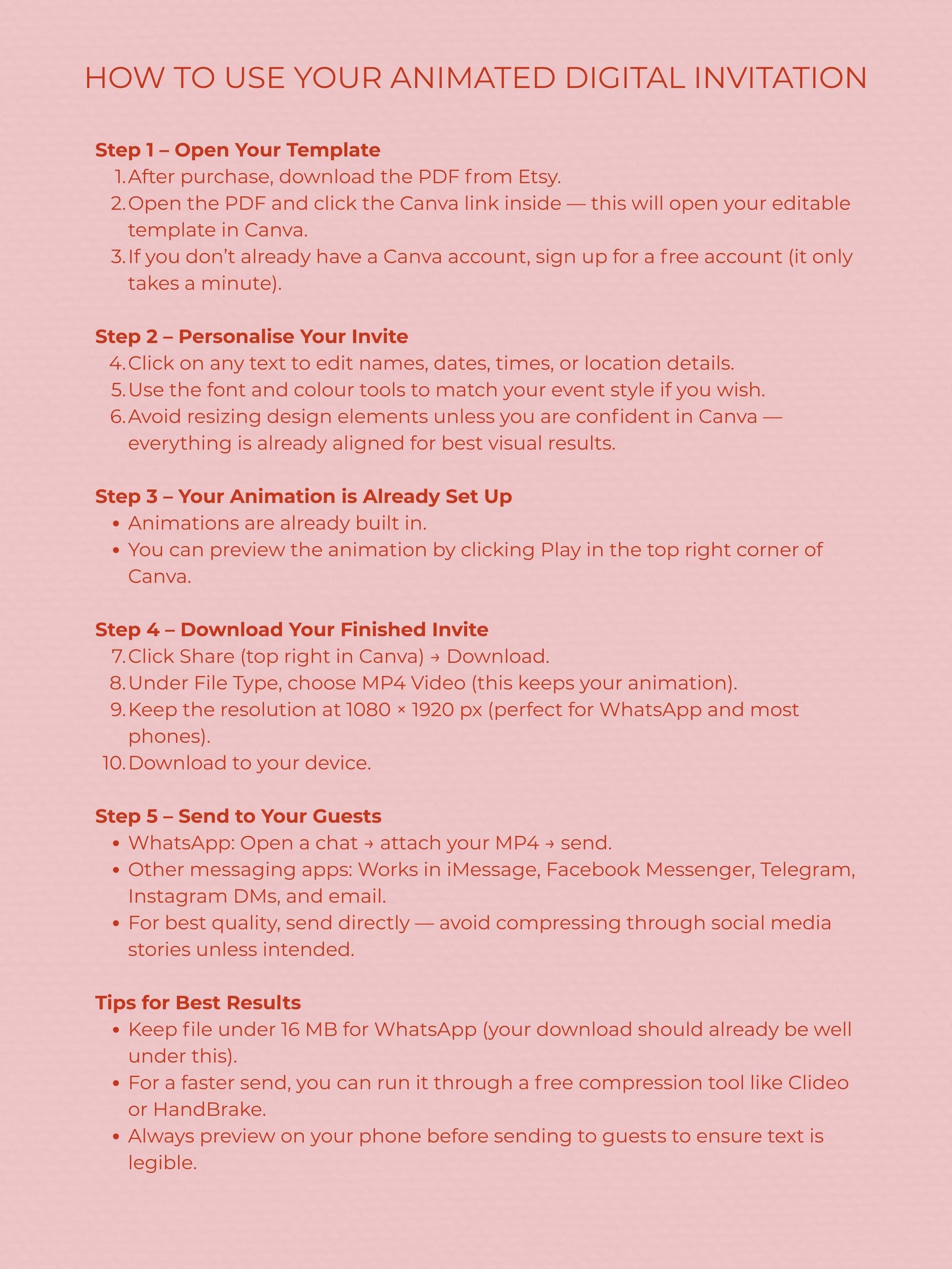 Animated Galentine’s Day Invitation - Pink Cocktail Girls Night Invite (Instant Download Editable Canva Template MP4 WhatsApp Digital Evite)