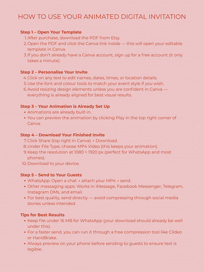 Animated Galentine’s Day Invitation - Pink Cocktail Girls Night Invite (Instant Download Editable Canva Template MP4 WhatsApp Digital Evite)