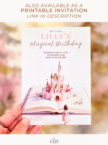 Animated Princess Birthday Evite - Custom Storybook Castle Video Invitation - Magical Girl Digital Invite (Instant Download Canva Template)