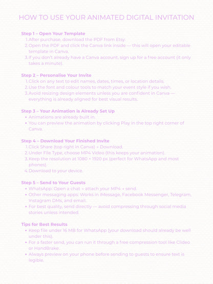 Animated Unicorn Birthday Evite - Custom Storybook Magical Rainbow Party Invitation (Instant Download Editable Canva Digital Invite)