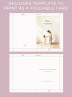 Mother’s Day Card - Printable & Digital Download - Boy + Girl Version (Instant Download Editable Canva Template) Foldable 5x7 + Postcard