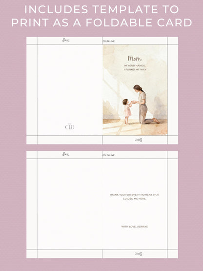 Mother’s Day Card - Printable & Digital Download - Boy + Girl Version (Instant Download Editable Canva Template) Foldable 5x7 + Postcard