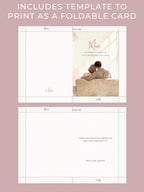 Mother’s Day Card Template for Mom - Older Son or Daughter Printable Folded Card + Digital Card (Custom Canva Editable Instant Download)