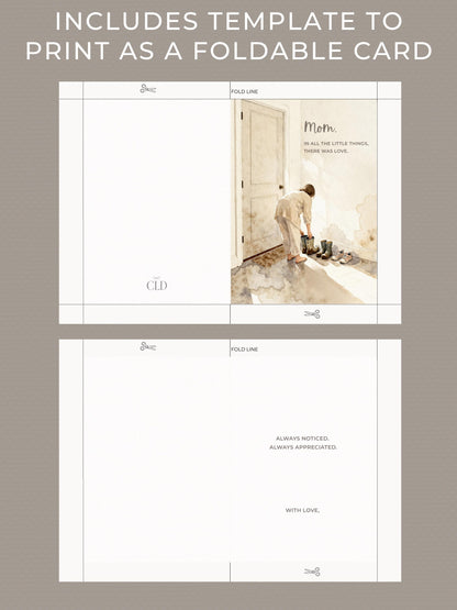 Mother’s Day Card Template (Printable & Digital Canva Editable Template- Instant Download) Foldable + Mobile