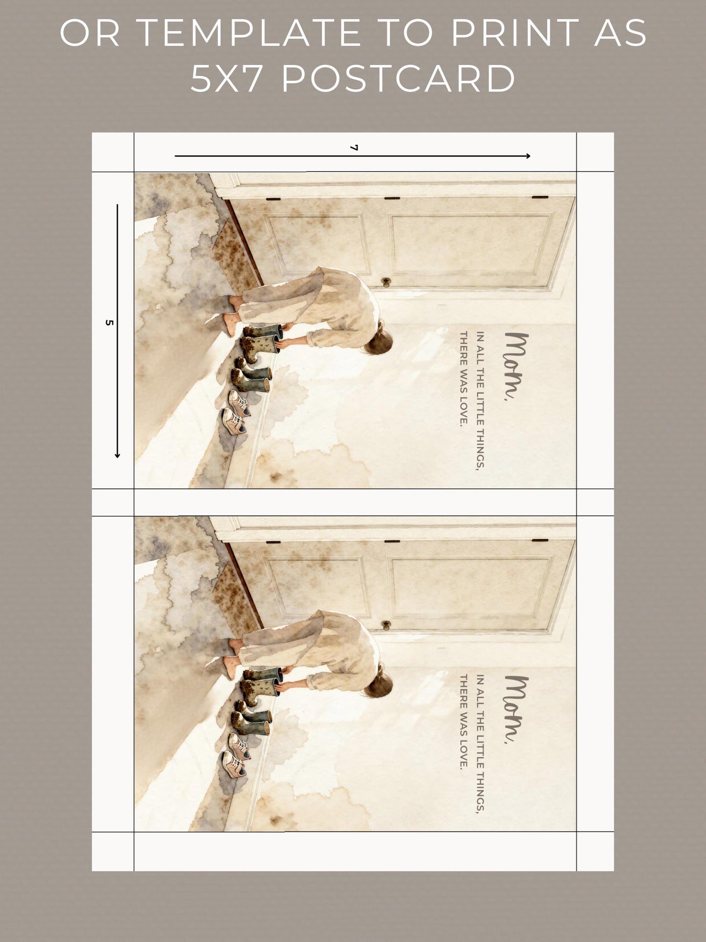 Mother’s Day Card Template (Printable & Digital Canva Editable Template- Instant Download) Foldable + Mobile