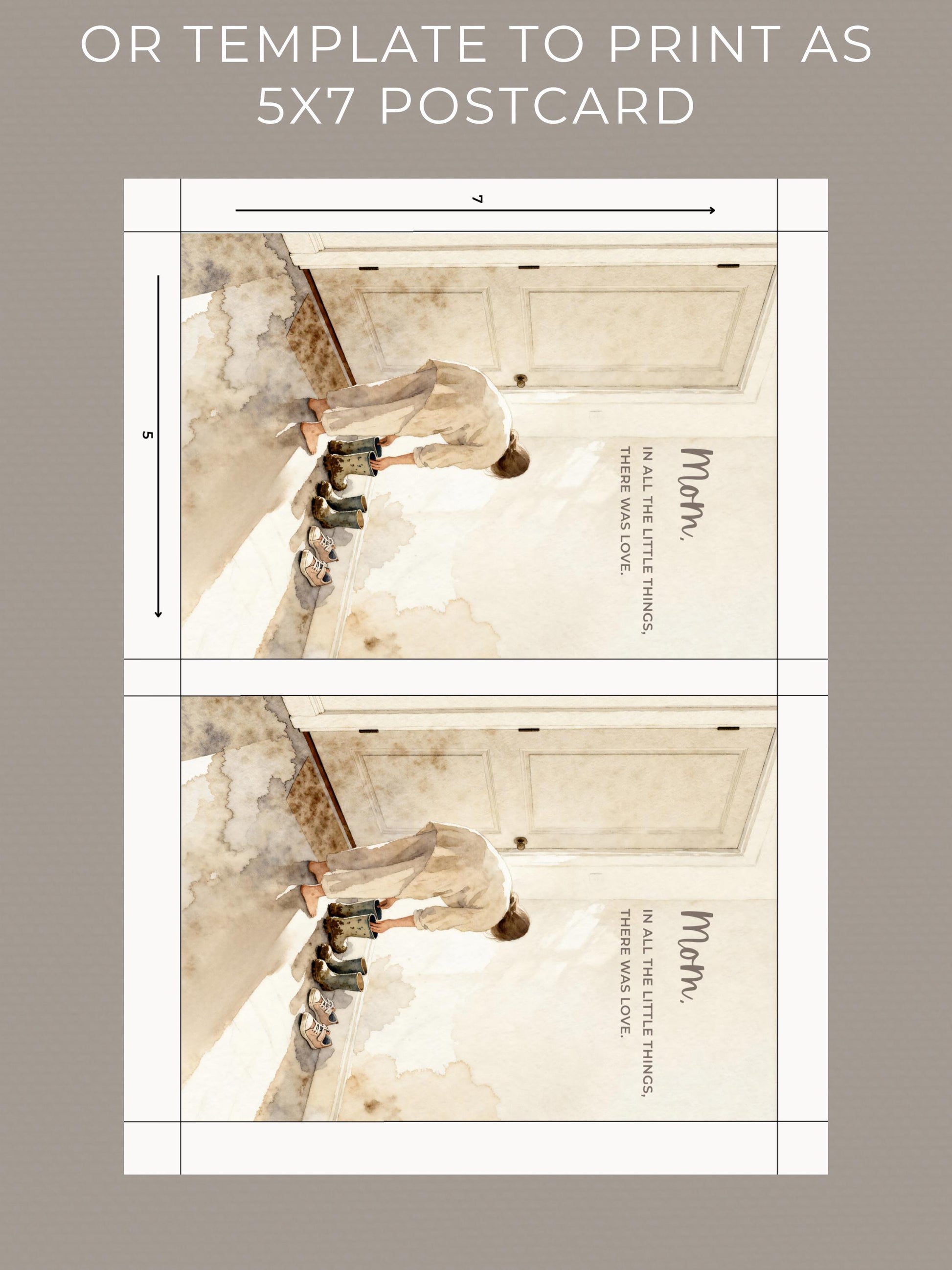 Mother’s Day Card Template (Printable & Digital Canva Editable Template- Instant Download) Foldable + Mobile