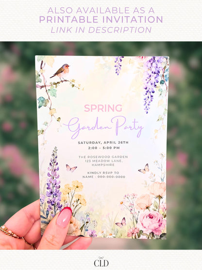 Animated Spring Garden Party Evite - Floral Brunch/Lunch Celebration Video Invitation (Editable Canva Digital Invite Template)