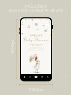 Printable Baby Shower Invitation- Watercolour Rain Toys Invite (Custom Instant Download Editable Canva Template) Digital Evite