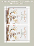 Storybook Save the Date Printable - Wedding Invitation 5x7 Card (Custom Instant Download Digital Canva Template Evite)