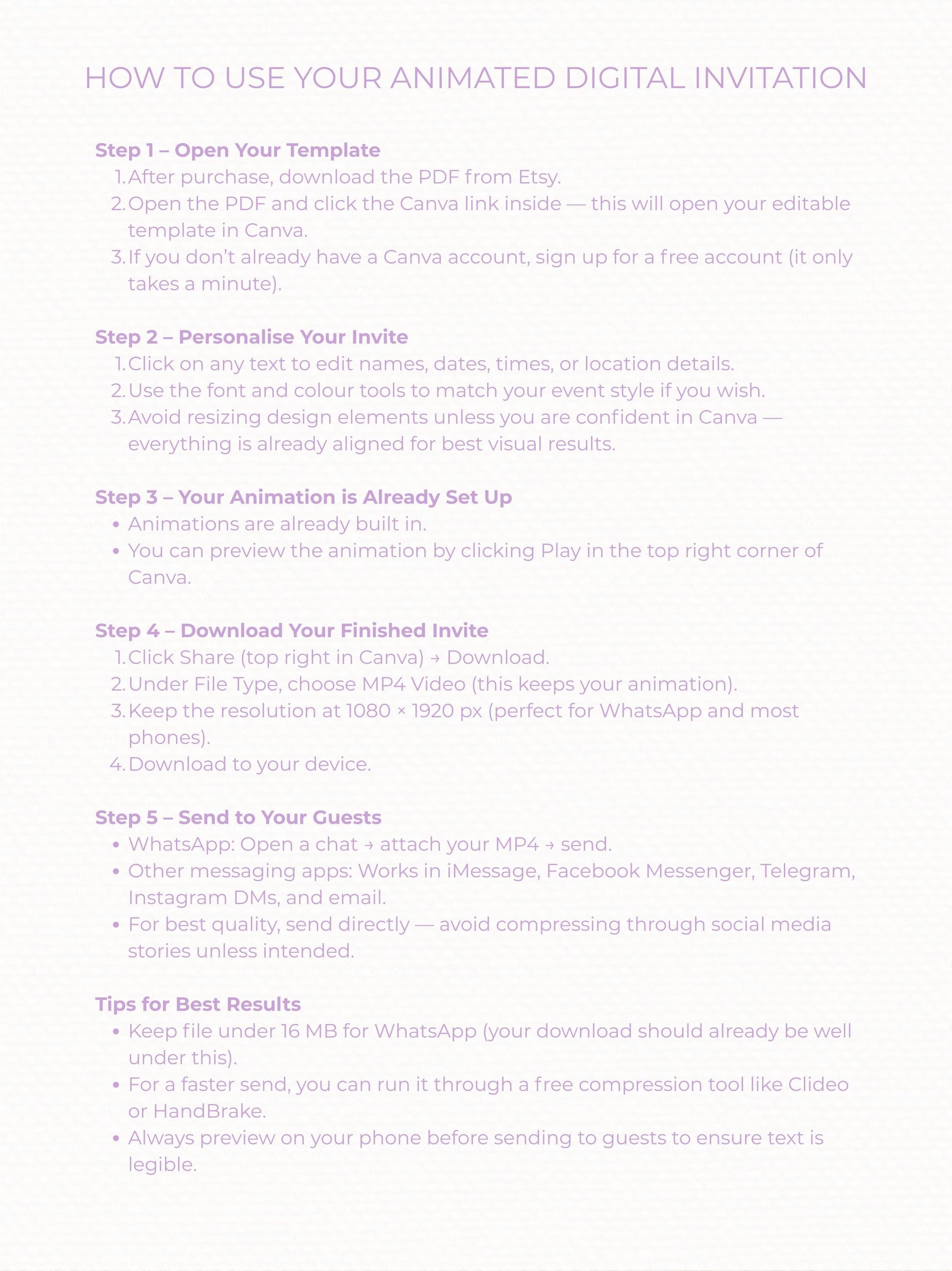 Animated Spring Garden Party Evite - Floral Brunch/Lunch Celebration Video Invitation (Editable Canva Digital Invite Template)