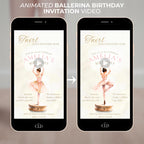 Animated Ballerina Birthday Invitation-Dance Kids Party Invite (Custom Instant Download Canva Template) Elegant Music Box Video Evite