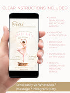 Animated Ballerina Birthday Invitation-Dance Kids Party Invite (Custom Instant Download Canva Template) Elegant Music Box Video Evite