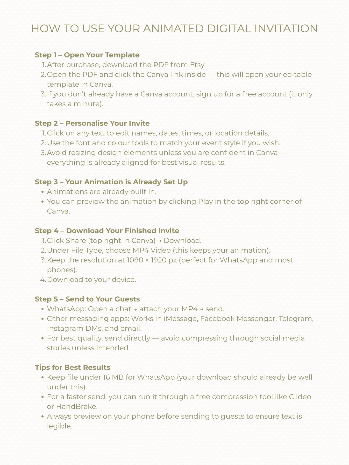 Animated Storybook Save the Date - Wedding Video Invitation (Custom Instant Download Digital Canva Template Evite - WhatsApp Invite)