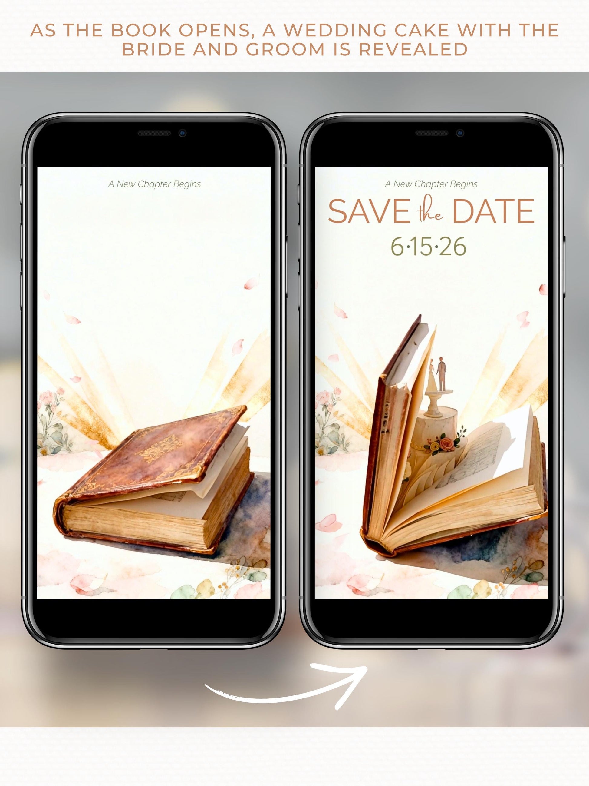 Animated Storybook Save the Date - Wedding Video Invitation (Custom Instant Download Digital Canva Template Evite - WhatsApp Invite)