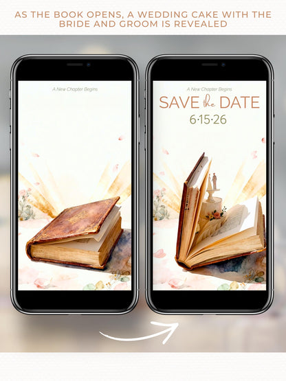Animated Storybook Save the Date - Wedding Video Invitation (Custom Instant Download Digital Canva Template Evite - WhatsApp Invite)
