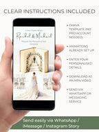 Animated Storybook Wedding Invitation, Digital Video Invite with Details Page, Editable Canva Template, Romantic Book Opening Evite