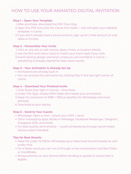 Animated Unicorn Birthday Evite - Custom Storybook Magical Rainbow Party Invitation (Instant Download Editable Canva Digital Invite)