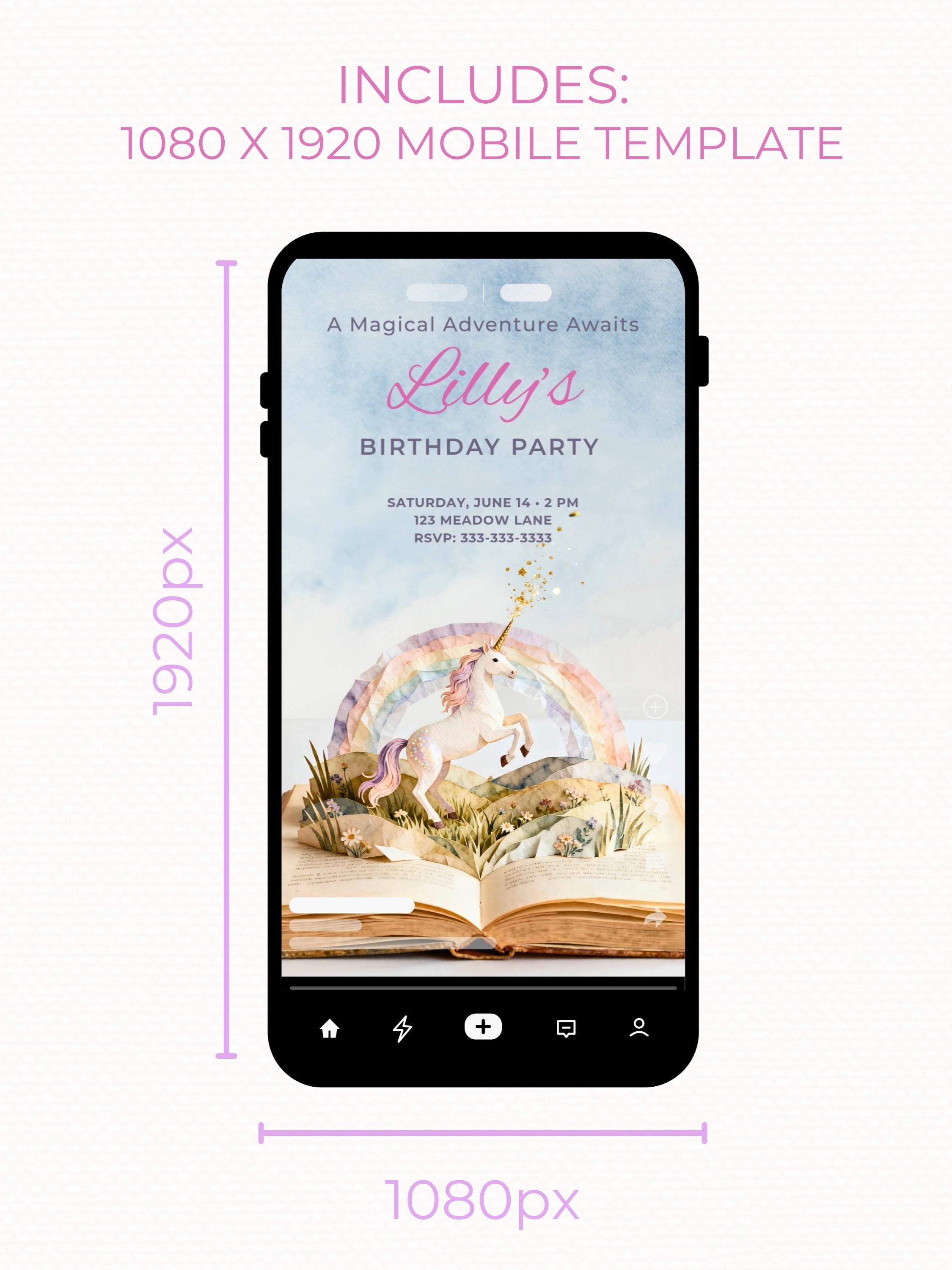 Printable Mermaid Birthday Invitation - Custom Storybook Magical Rainbow Party Invite (Instant Download Editable Canva Digital Evite)