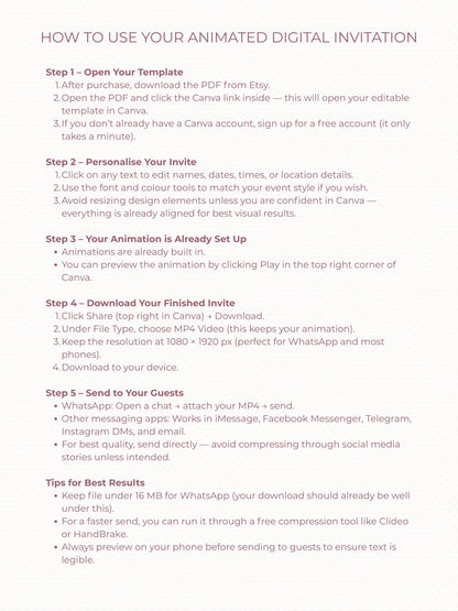 Animated Brunch and Bubbles Invitation - Ladies Lunch Evite (Custom Instant Download Editable Canva Template) Girl's Party Video