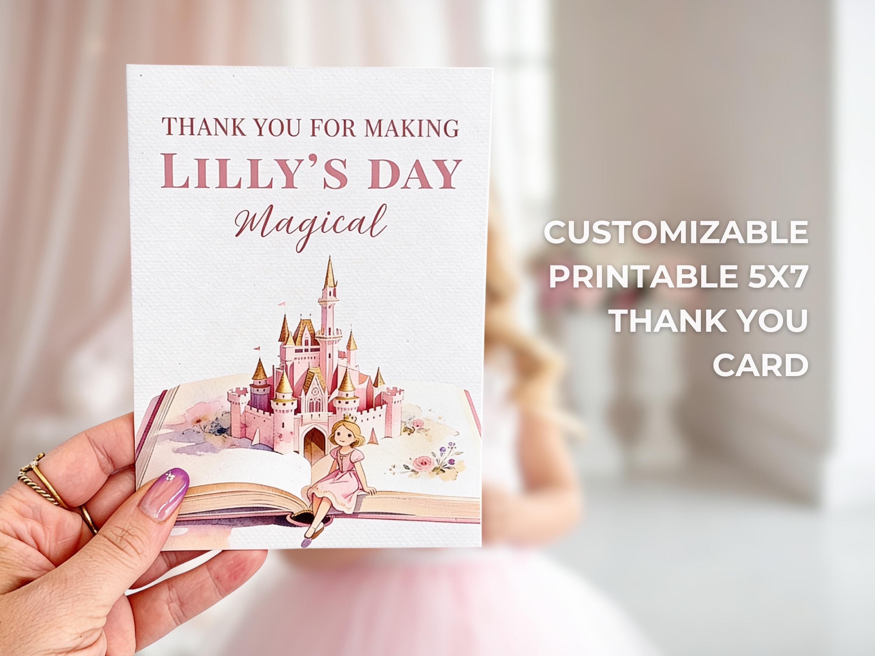Princess Birthday Party Bundle Canva Template - Animated Evite, Printable Invitation, Welcome Sign, Banner & Thank You Card