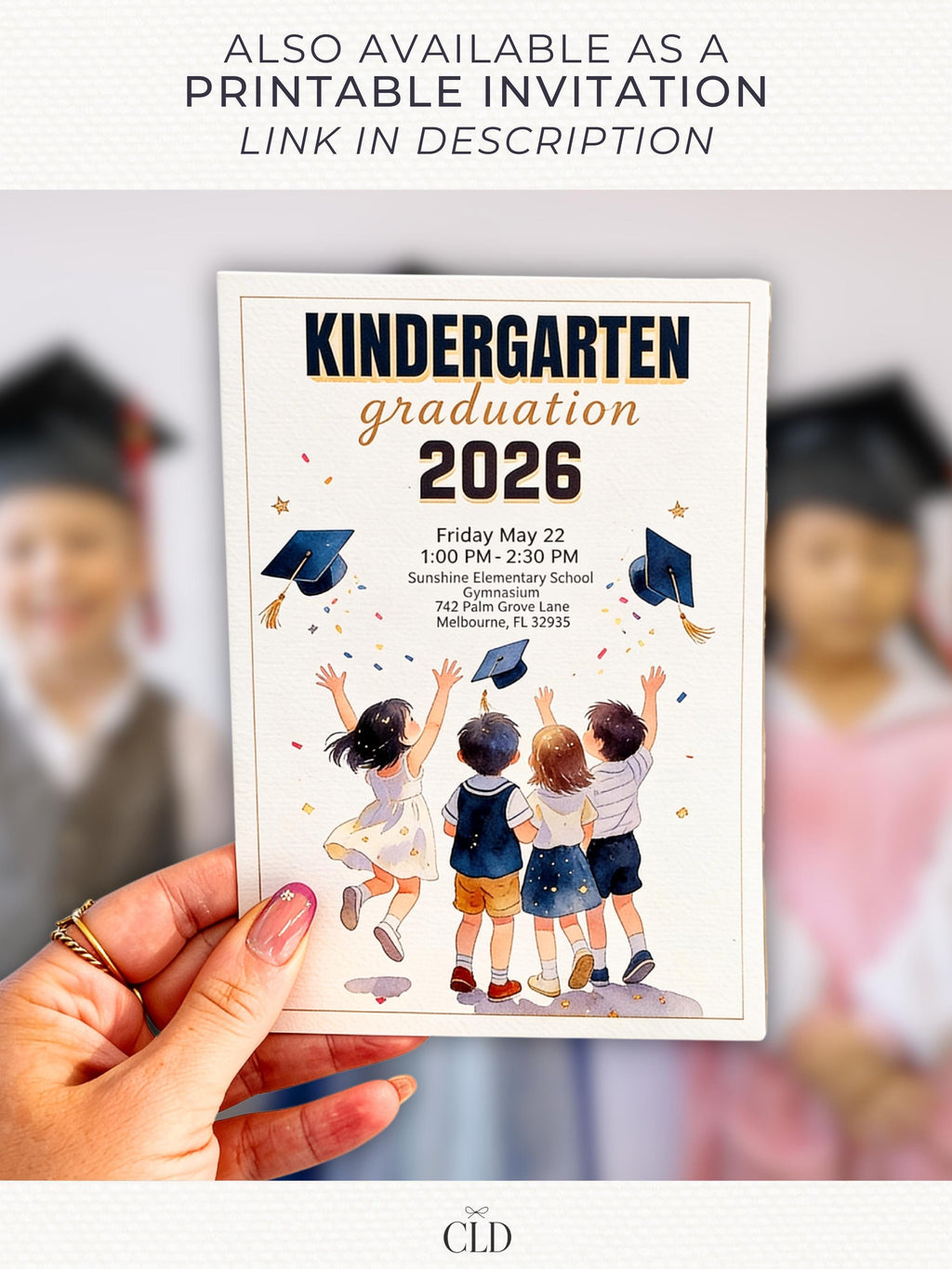 Animated Kindergarten Kids Graduation Invitation Video (Instant Download Editable Canva Template) Children's Classroom Party Digital Invite