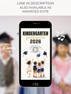 Printable Kindergarten Kids Graduation Invitation (Instant Download Editable Canva Template) Children's Classroom Party Digital Invite 5x7
