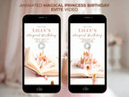 Princess Birthday Party Bundle Canva Template - Animated Evite, Printable Invitation, Welcome Sign, Banner & Thank You Card