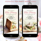 Animated Tea Party Invitation Video - Storybook Afternoon/High Brunch Garden Evite (Editable Canva Digital Template Birthday Invite)