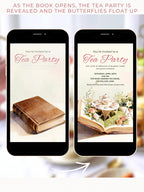 Animated Tea Party Invitation Video - Storybook Afternoon/High Brunch Garden Evite (Editable Canva Digital Template Birthday Invite)