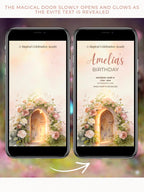 Animated Fairy Birthday Invitation Video, Magical Door Evite, Girl Birthday Party Invite, Editable Canva Template