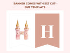 Princess Birthday Party Bundle Canva Template Brunette - Animated Evite, Printable Invitation, Welcome Sign, Banner & Thank You Card