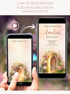 Fairy Birthday Invitation Template, Printable Floral Fairy Door Invite, Girl Party, Editable Canva Template, 5x7 Magic Garden Invite