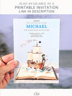 Animated Pirate Birthday Evite, Custom Storybook Pop-Up Ship, Digital Invitation for Kids (Editable Instant Download Canva Template Invite)