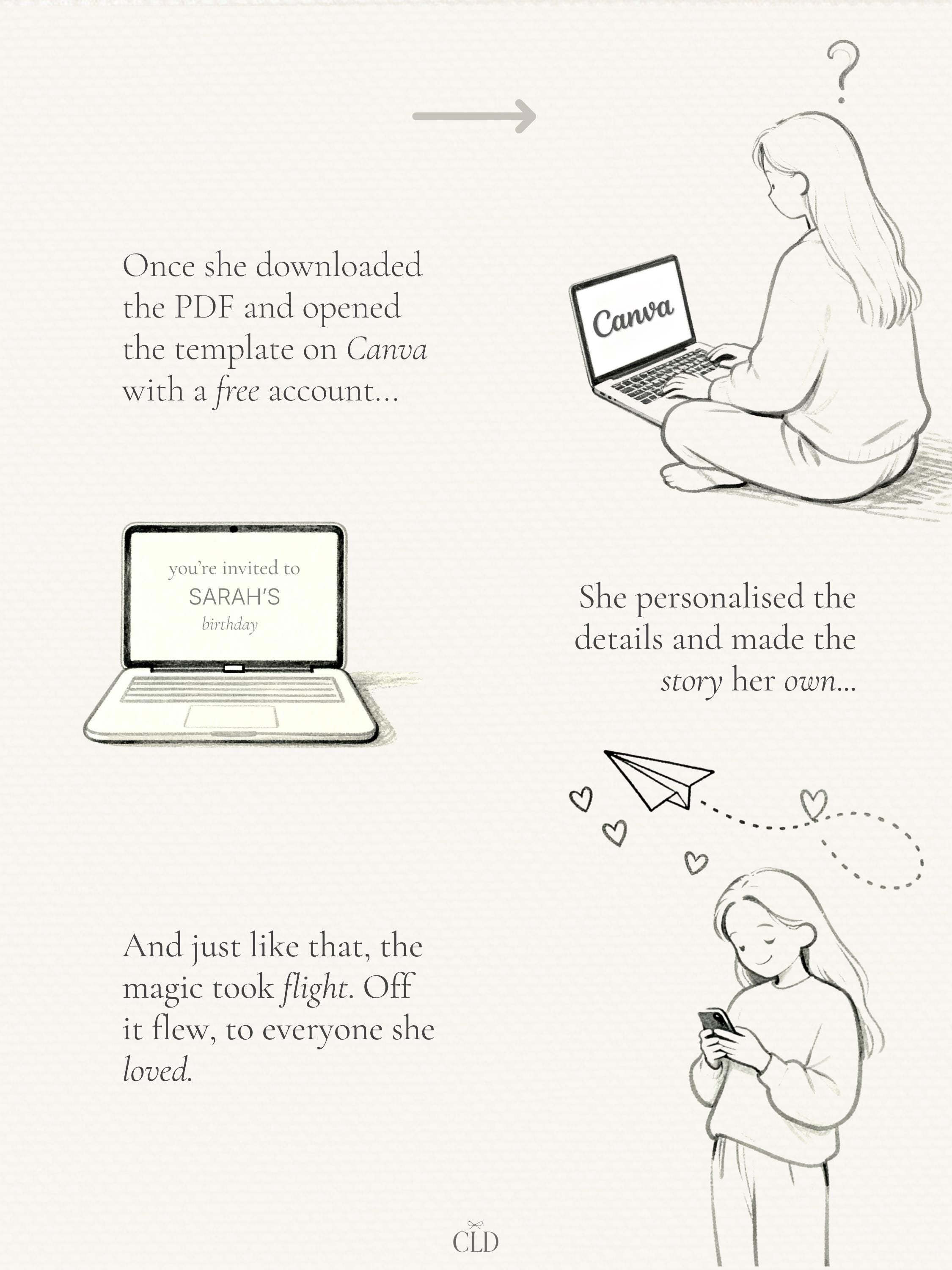 Love You Two The Moon Birthday Evite Video - Animated 2nd Birthday Invitation, Moon and Stars Digital Invite (Editable Canva Template)