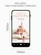 Magical Princess Birthday Invitation - Custom Storybook Castle Printable Girls Party Invite (Instant Download Editable Canva Template)