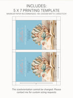 Printable Mermaid Birthday Invite - Digital Custom Storybook Under the Sea Party Invitation (Editable Instant Download Canva Template Evite)