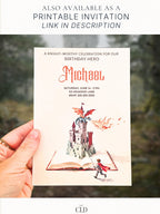 Knight Birthday Video Invite for Kids – Custom Fantasy Storybook Castle Pop-Up Invitation (Editable Instant Download Canva Template Evite)