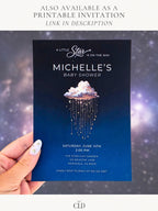 Animated Baby Shower Evite Video, Little Star Is On The Way Invitation, Gender Neutral Twinkle Night Sky Invite, Editable Canva Template